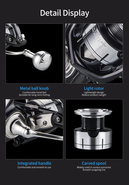 DEUKIO New Arrival Saltwater Fishing Reel Spinning Reels 2000-7000 3+1BB 5.2:1 Max Drag 15KG Water-Proof Reels