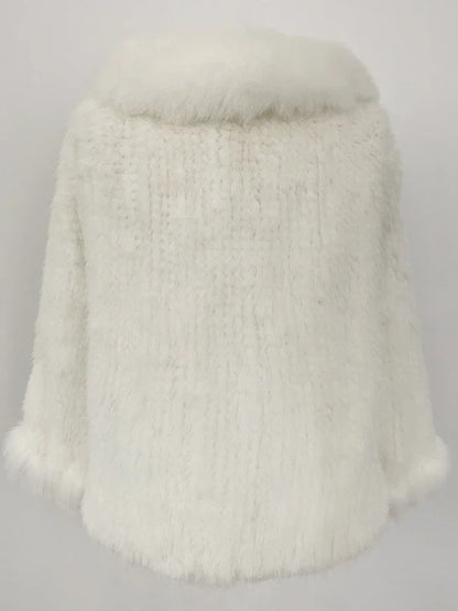 OFTBUY Autumn Winter Shawl Fashion Knitted Genuine Mink Fur Jacket Real Mink Fur Coat Women Cape Scarf Natural Fox Fur Cloak