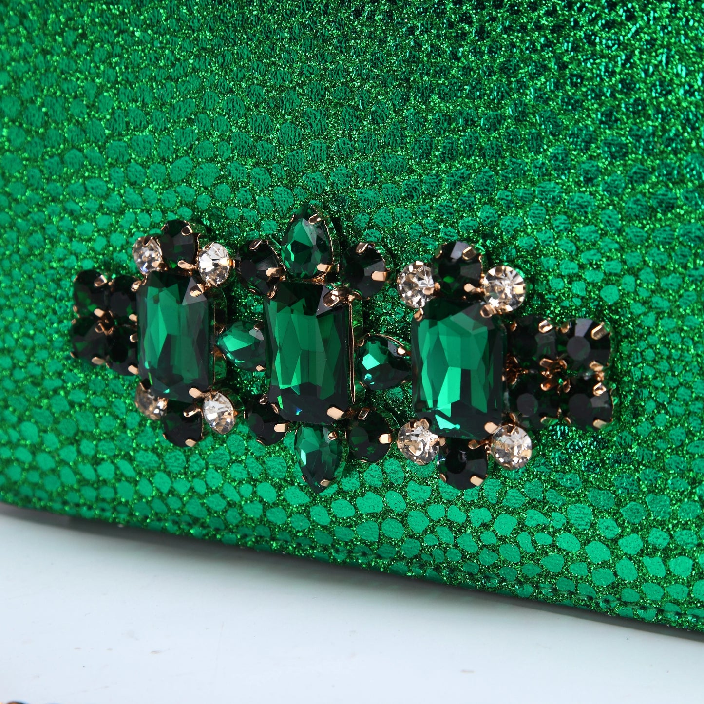 2024 Newest INS Style Green Color Elegant High Heels Nigeria Popular Design African Ladies Shoes And Bag Set for Wedding Party