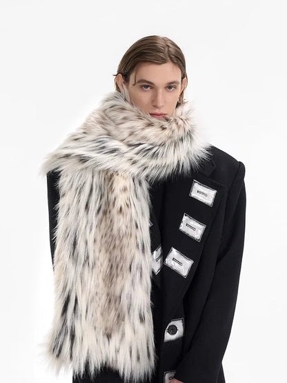 Mauroicardi Autumn Winter Luxury Brands High Quality Designer Colorful Thick Warm Long Hairy Faux Fur Scarf Unisex Fur Shawl