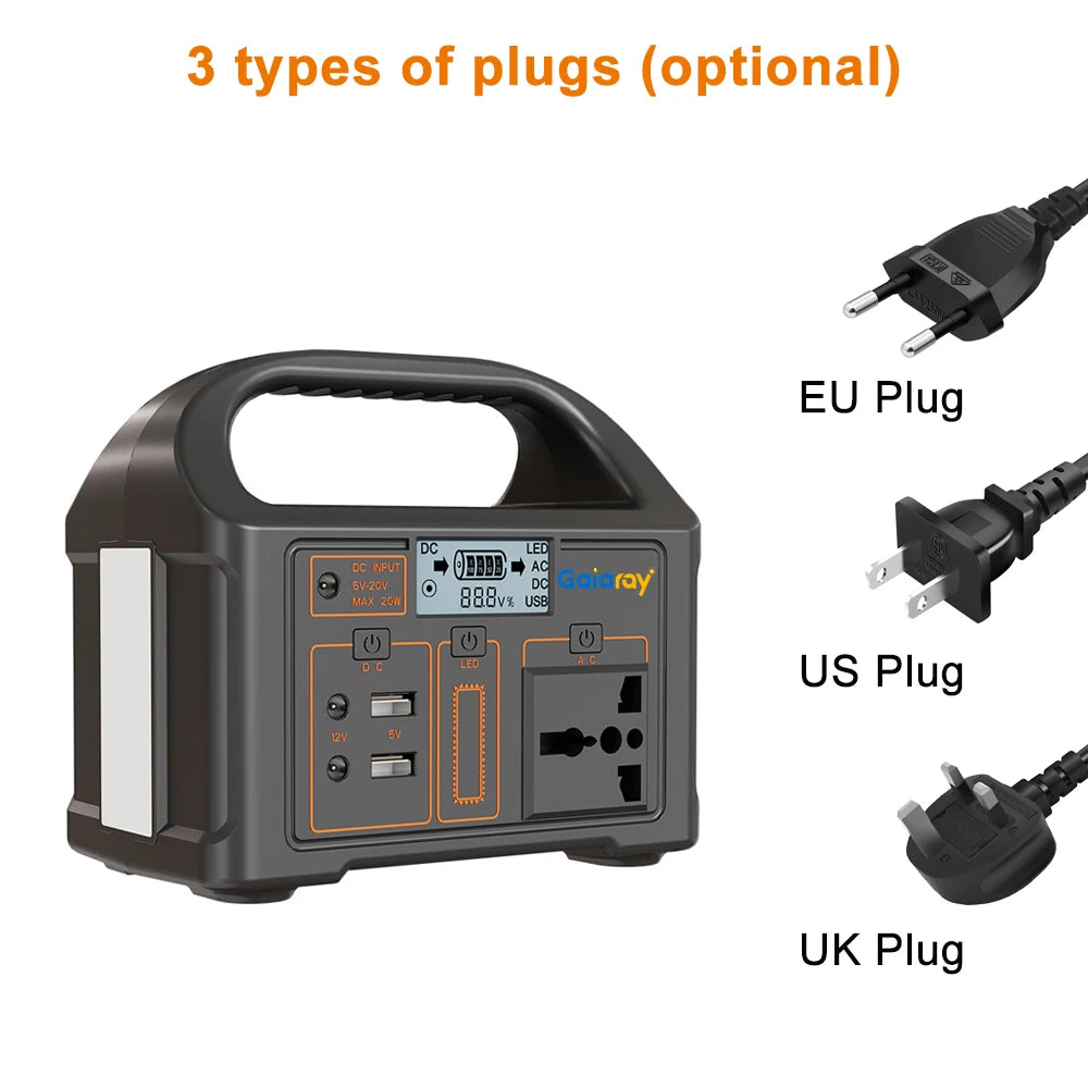 Gaiaray 100W Portable Power Station AC 220V 110V Solar Generator Outdoor Emergency Power Bank 76.8Wh LiFePO4 Battery For Camping
