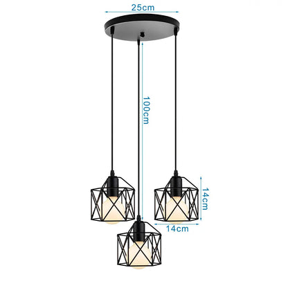 3 Heads Vintage Pendant Lights Wood Hanging Lamp Chandelier Industrial for Loft Dinning Living Room Kitchen Lighting Fixture LED