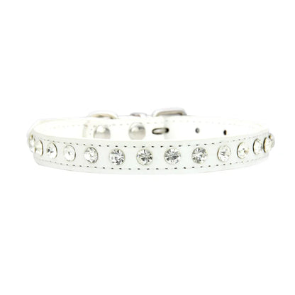 Personalized Rhinestones Dog Collar 16 Colors PU Leather for Small Dog Puppy Chihuahua Pink Pet Strap Necklace Pet Accessories