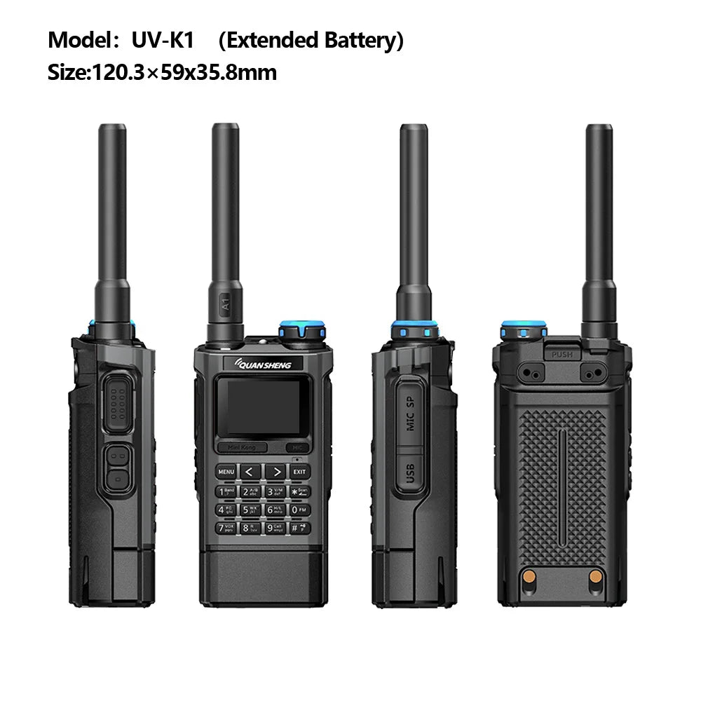 Quansheng UV-K1 Air Band Radio Wireless Copy Frequency Type C Charging VHF UHF Multi-band Walkie Talkie