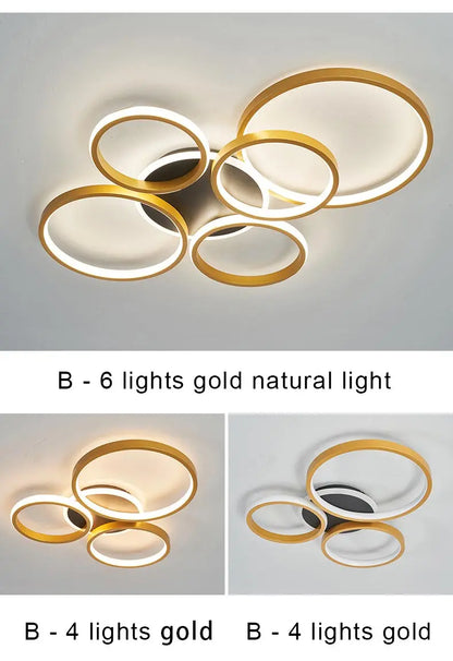 Modern LED Ceiling Chandeliers With Remote Control Decor Home Ring Lamp Living Room Bedroom Dining Room Ceiling Light Fixtures