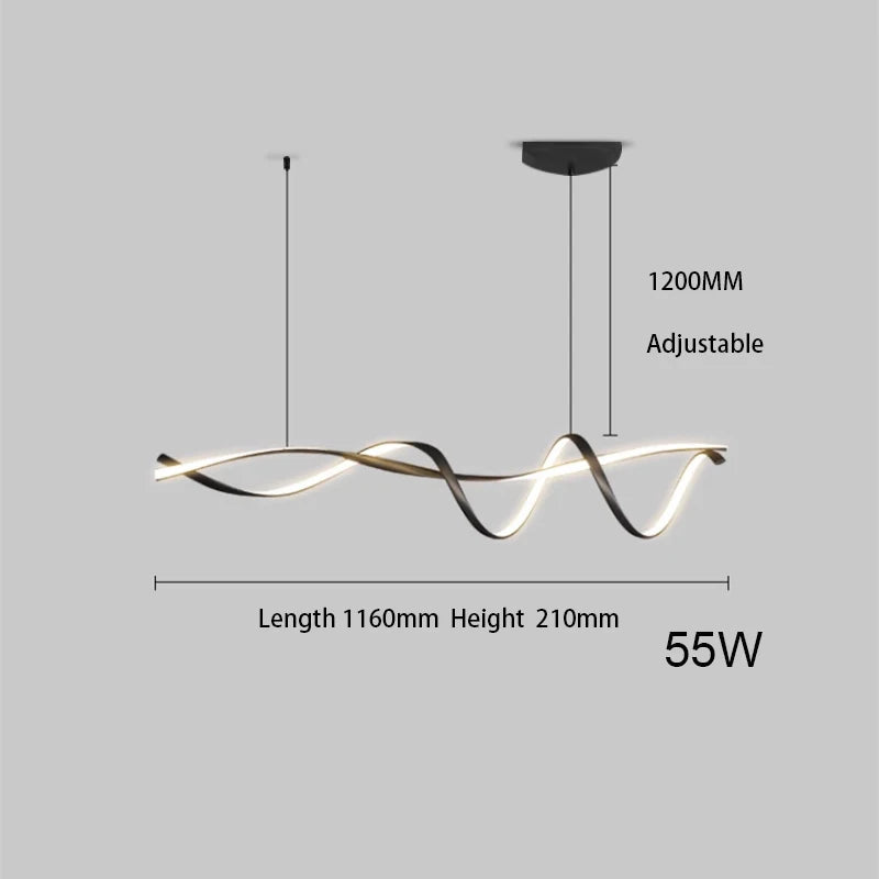 NEO Gleam Matte Black Modern Led Pendant Lights For Dining Room Kitchen Island Bar Room Indoor Hanging Pendant Lamp Fixtures
