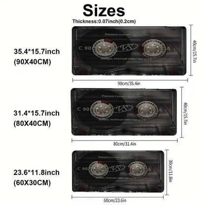 Retro Cassette Tape Large Gaming Mouse Pad Non Slip Rubber Base Keyboard Desk Mat Vintage Texture Desktop Mousepad  Office Gamer