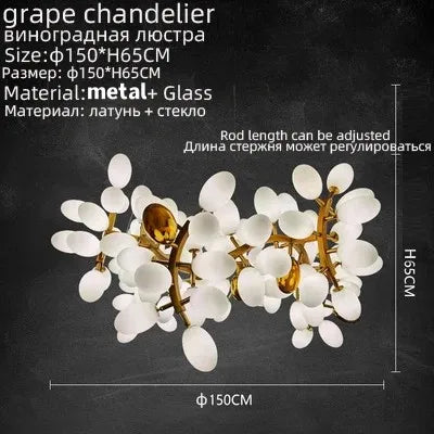 Nordic Luxury Grapes Bunch Hanging Chandelier Lamp for Dining Room Living Room Loft Villa Hotel Hall Decor Pendant Lights