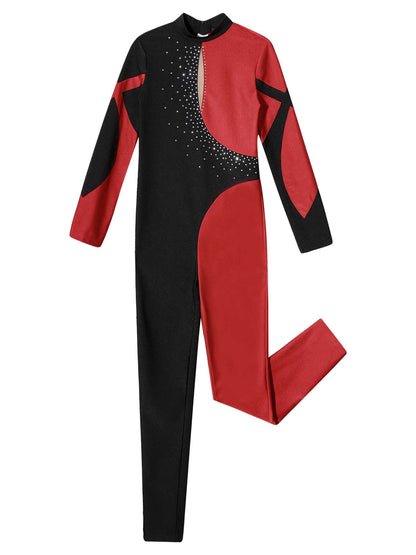 Kids Girls Long Sleeve Gymnastics Leotard Bodysuit Teens Gymnastics Jumpsuit for Girl Children Ballet Dance Costume Dancewear