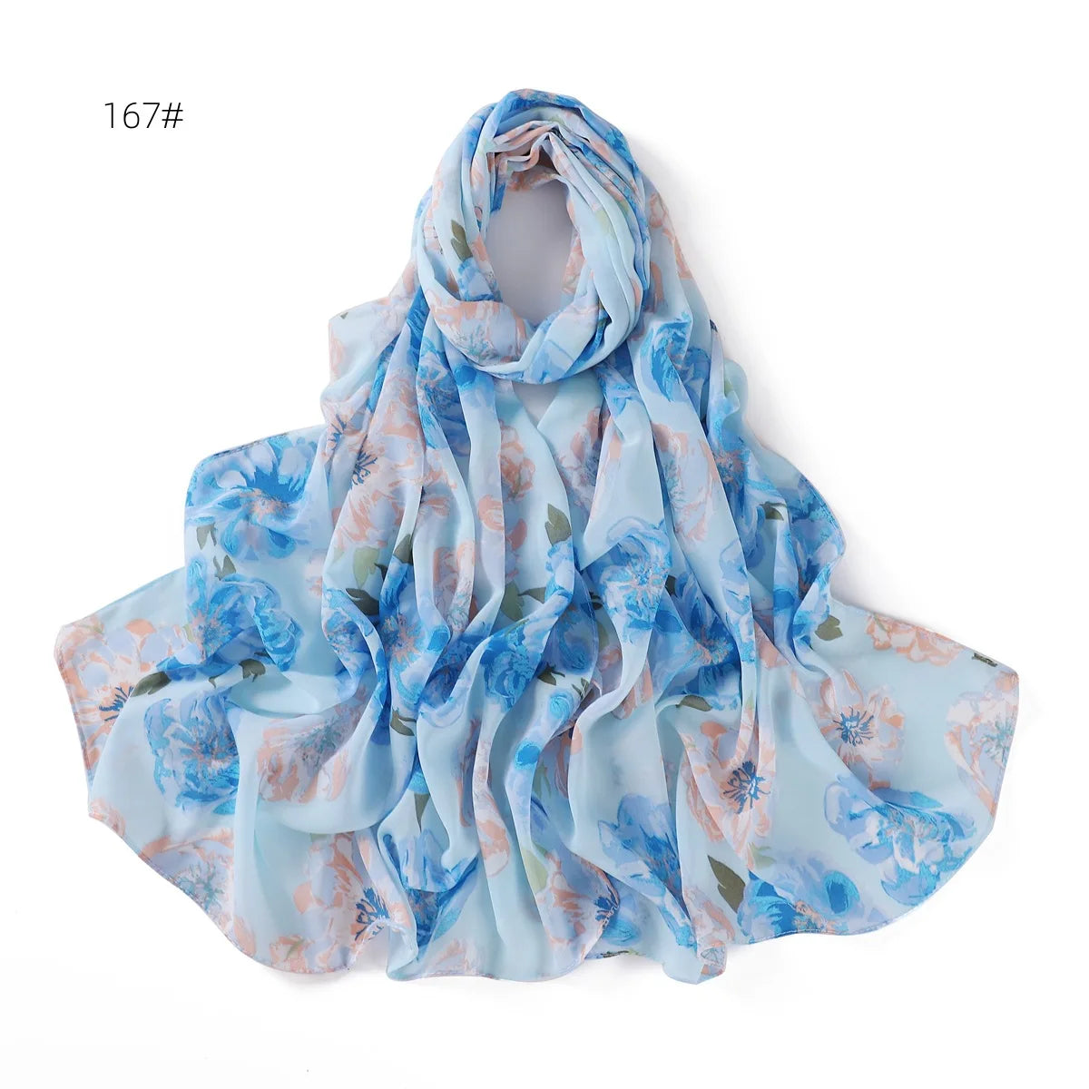 66 Colors Pearl Chiffon Printed Hijab Scarf New Fresh Small Floral Polka Dot Sunscreen Silk Scarf Shawl Turbans for Women Hijabs
