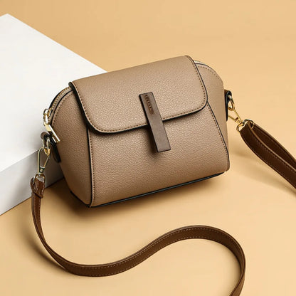 Genuine Leather Women Crossbody Bag Shoulder Bags Luxury Solid Color Cow Leather Handbag Elegant Female Messenger Bag