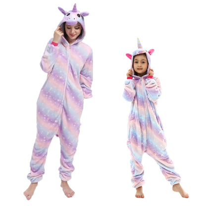 Adults Animal Cosplay Pajamas Flannel Onesies Costume Jumpsuit Pajamas Hooded Sleepwear Halloween One Piece for Performing