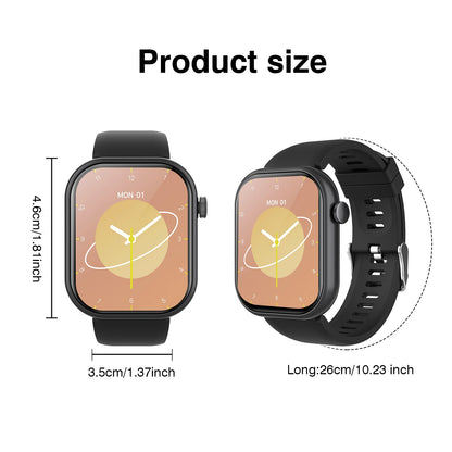 Unisex Multifunctional Smart Watch - 2.01" HD Screen, Wireless Call, Camera Control, Music Adjustment, Sports Functions, Custom