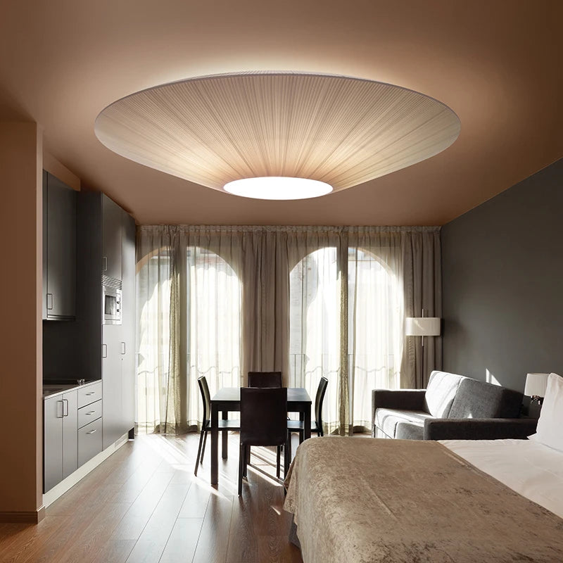 Wabi-sabi Minimalist LED Ceiling Chandeliers Lamps Flush Mount Fabric Pendant Lights Home Decoration Dinning Living Room Bedroom