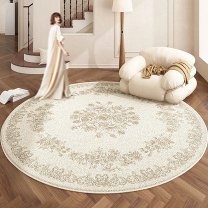 European Style Rugs for Bedroom Home Fluffy Soft Floor Mat Thicken Plush Living Room Decoration Round Carpet Washable Lounge Rug