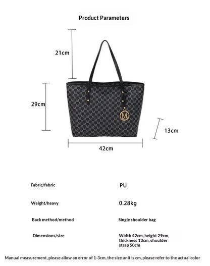 Large Capacity Commuting Tote Bags Fashionable Printed Pu Leather Handbag for Women College Students Class Handbags Shoulder Bag