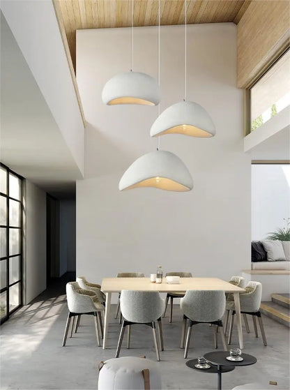 Nordic Wabi Sabi Pendant Lamps Dining Room Lighting Modern Living Room Bedroom LED Ceiling Chandelier Loft Lustre Hanging Lights