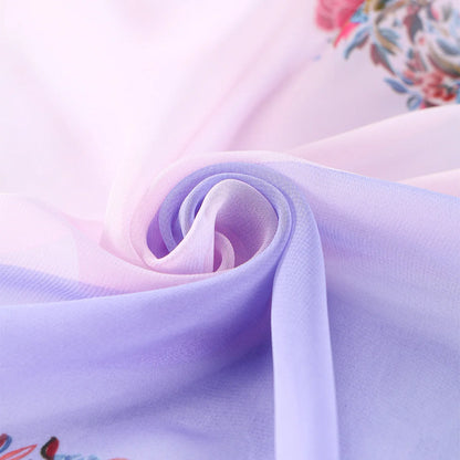 New Fashion Women Georgette Hijab Scarf Floral Printed Long Shawl Spring Summer Thin Beach Sunscreen Shawl Bandana 160*50cm