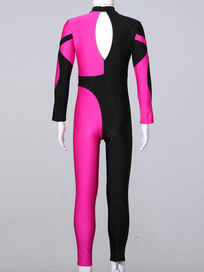 Kids Girls Long Sleeve Gymnastics Leotard Bodysuit Teens Gymnastics Jumpsuit for Girl Children Ballet Dance Costume Dancewear