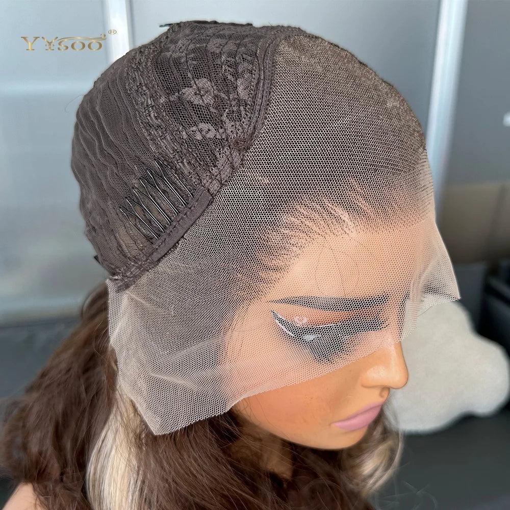 Pre PlucPre Plucked Hairline Glueless Heat Resistant Natural Wavy Future Fiber Synthetic Lacefront Wigs for Blakc Womens Daily