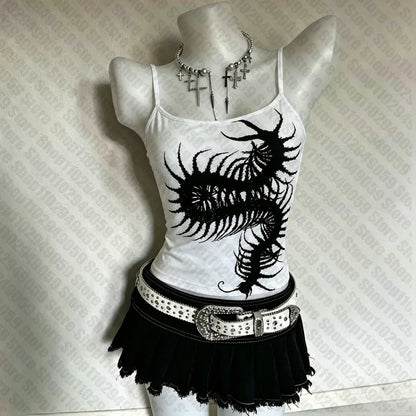 Woman Clothing Trashy Y2k 2000s Tops Grunge Clothes Y2k Vintage Top Crop Top Women Aesthetic Cute Tops With Suspenders Harajuku