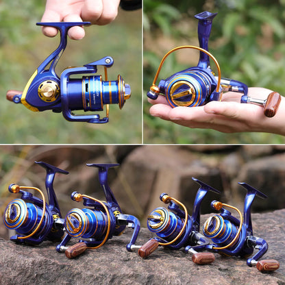 Sougayilang 1000~7000 Fishing Reel 5.2:1 Gear Ratio Spinning Reel with Folding Grip Max Drag 10kg All for Fishing Windlass Pesca