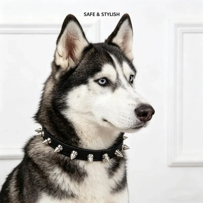Pet Sharp Spiked Dog Collar Studded Anti Bite Leather Studded Collars Pet Neckwear Tactical Adjustable Safety Collars Products