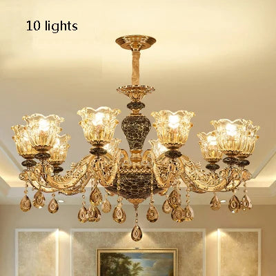 Luxury Lamp Dining Room Bedroom Decoration French Retro Chandelier Lighting Crystal Fixtures Chandelier Living Room Grand