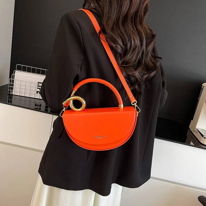 Small Crossbody Bags For Women Designer Semicircle Saddle Bag 8 Colors Pu Leather Handbag Luxury Brand Lady Shoulder Bags
