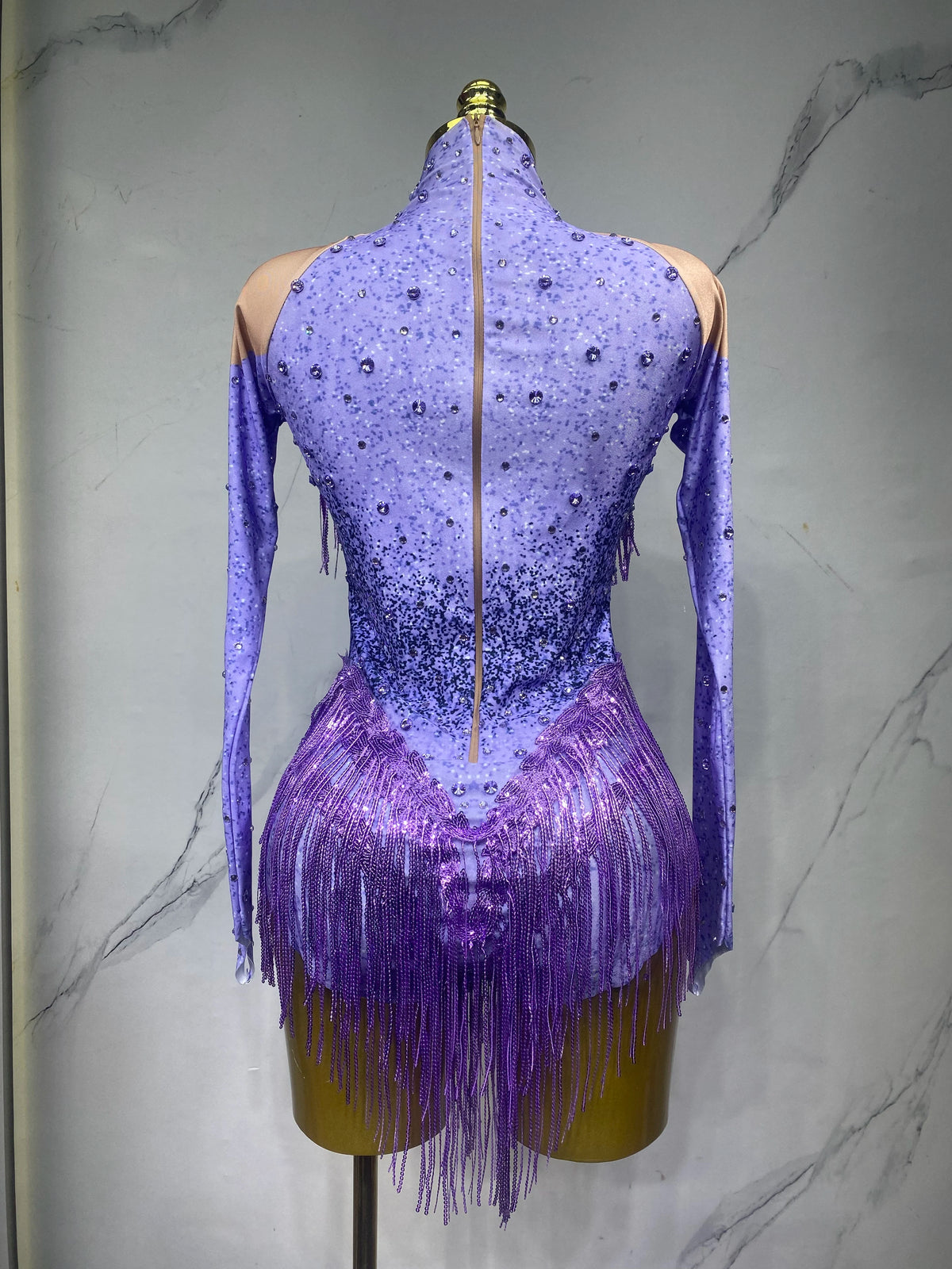 Sparkly Rhinestones Sequins Tassels Bodysuit for Women Sexy Performance Dance Costume Singer Dancer Leotard Show Stage Wear