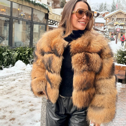 OFTBUY Wholesale Natural Raccoon Fox Fur Coat New High Quality Winter Jacket Women Fluffy Real Fur Clothing Outerwear Streetwear
