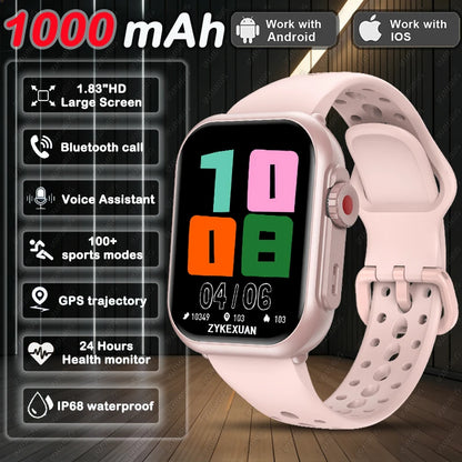 2026 New 1000 mAh Smart Watch Men Women 1.85“HD AMOLED GPS track Full Touch Screen IP68 Waterproof Bluetooth Call SmartWatch Man