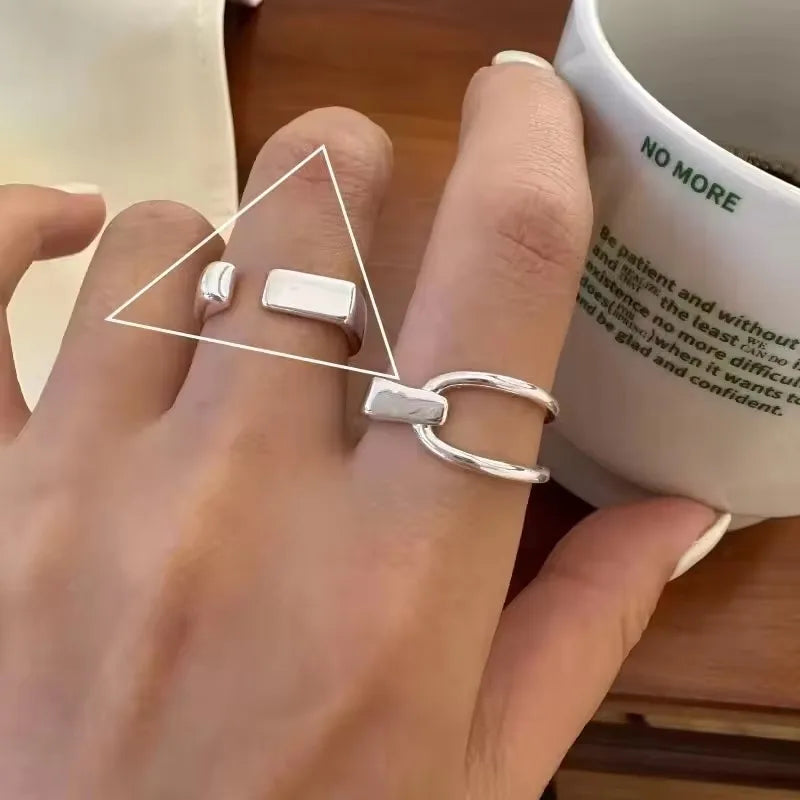 PANJBJ 925 Sterling Silver Golden Flower Rings For Women Drip Glaze Plant Irregular Adjustable Sweet Jewelry Gift Dropshipping