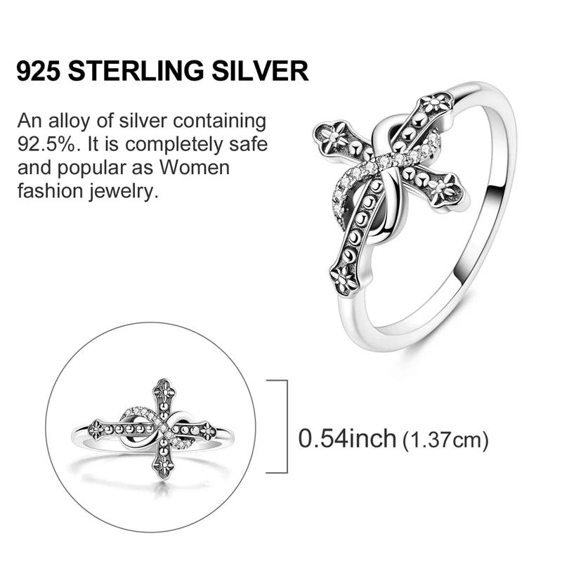 Original 925 Sterling Silver Ring Sun Star Moon Love Bowknot Sunflower Ring For Women Wedding Anniversary Ring Jewelry Gift