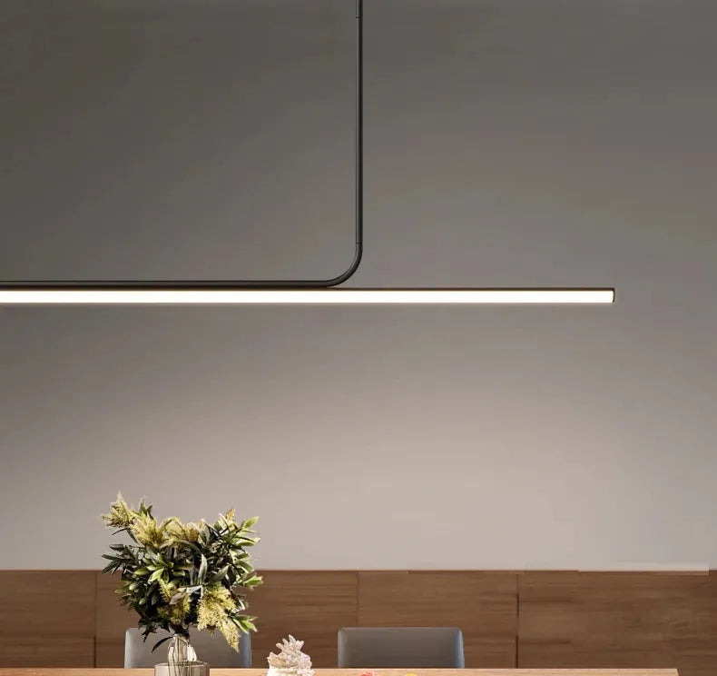 One-word Long Strip Led Restaurant Pendant Lights Nordic Simple Dining Table Bar Chandeliers Modern Home Indoor Lighting Lamps