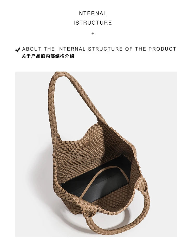 Large size women's tote bag Women's fashion bags 2024 Hot product Neoprene material women's hand-woven bag Large volume Tote bag