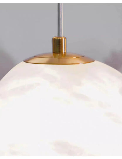 Natural Marble Art Pendant Lights Stone Lustre Copper LED Indoor Room Hanging Lamps For Ceiling Hall Stair Luxury Home Decor