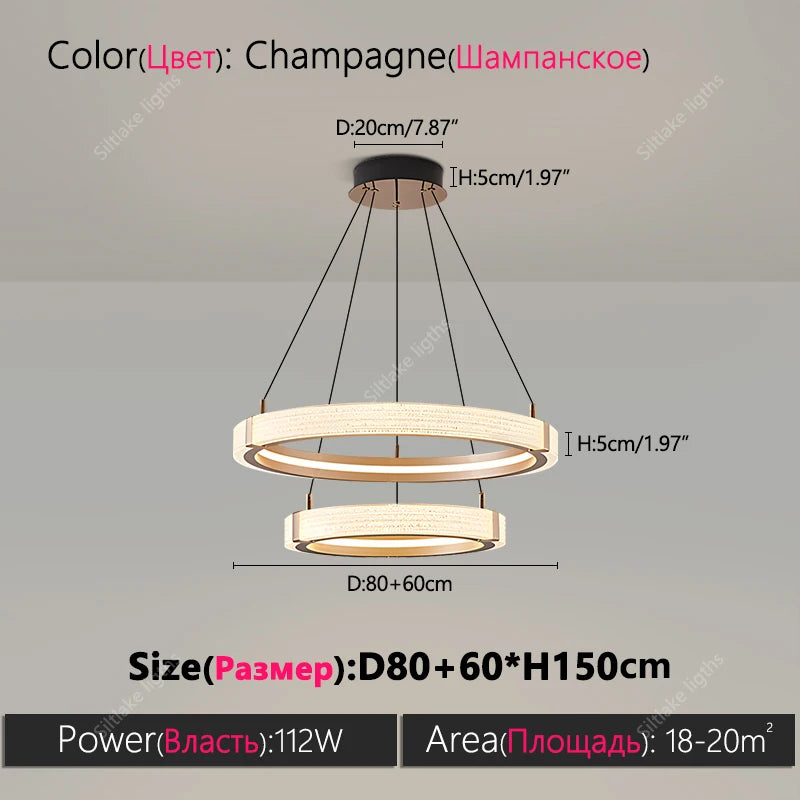 Modern design creative round simple chandelier ring Lights suitable for living room bedroom restaurant home round Pendant Lights