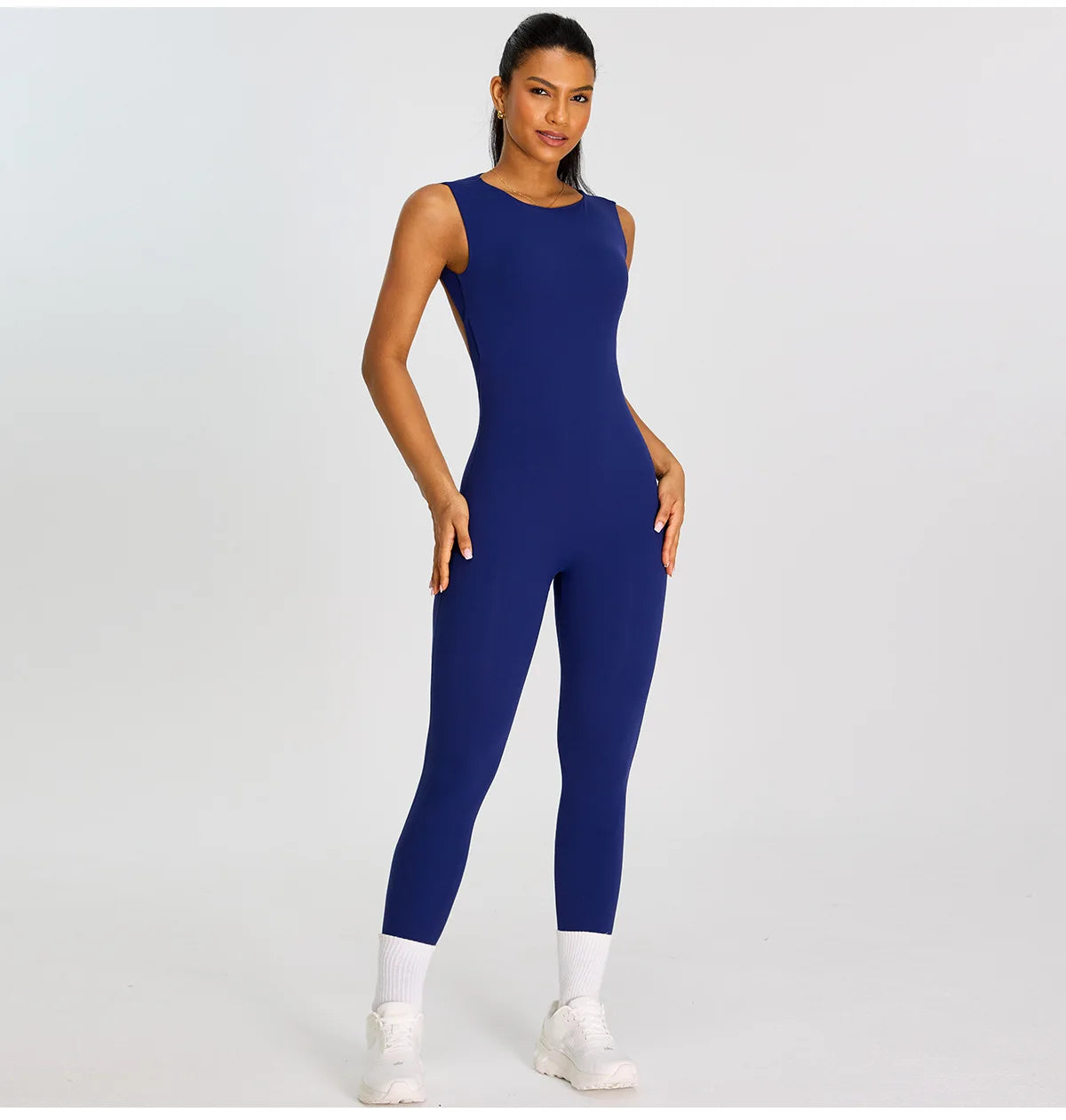 Summer Women Sleeveless Back Hollow Jumpsuit Fitness Sport Bodysuit Yoga Clothing Female Breathable Gym Overalls Workout Clothes