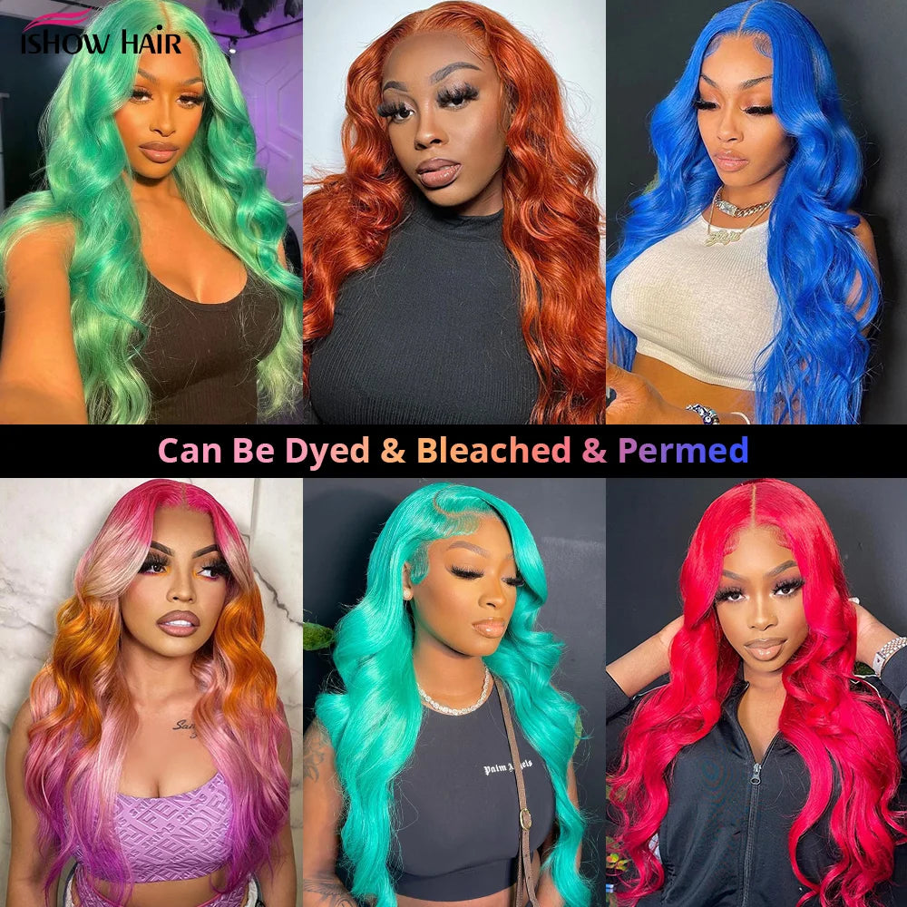 Ishow 613 Full Lace Human Hair Wig Body Wave Blonde Lace Front Wig Brazilian Human Hair 30 inch 13x4 Lace Frontal Wig For Woman