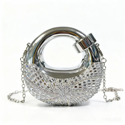 Mini Golden Evening Bag Purses and Handbags Luxury Designer Shoulder Bags Diamond Party Wedding Round Acrylic Clutch Purse Ins