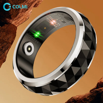 COLMI R11 Ceramic Smart Ring for Men, Fidget Spinner Anxiety Relieve Ring with Charging Case, Health Monitor, 5ATM Waterproof
