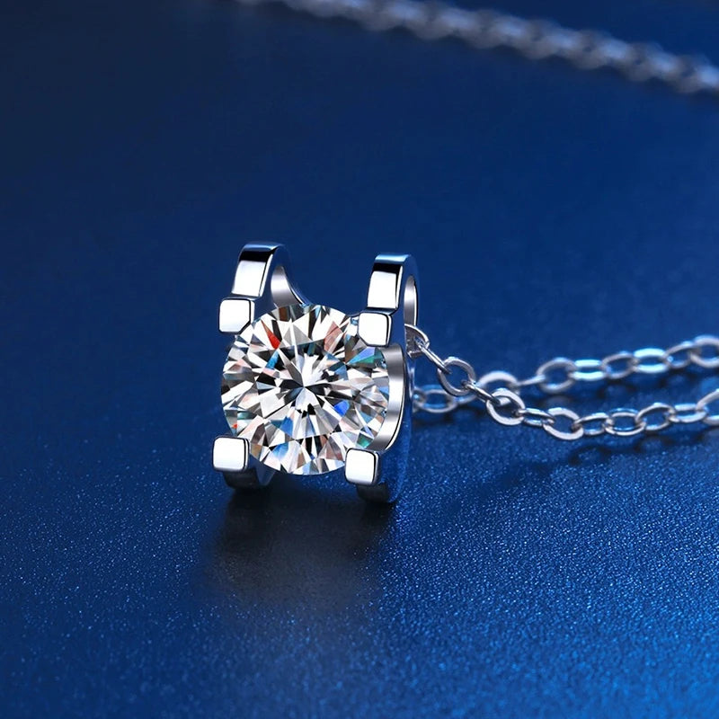 1.0ct Moissanite Necklace VVS1 D Color With Certificate 18K Gold Plated S925 Sterling Sliver Fine Jewelry for Woman Jewelry Gift