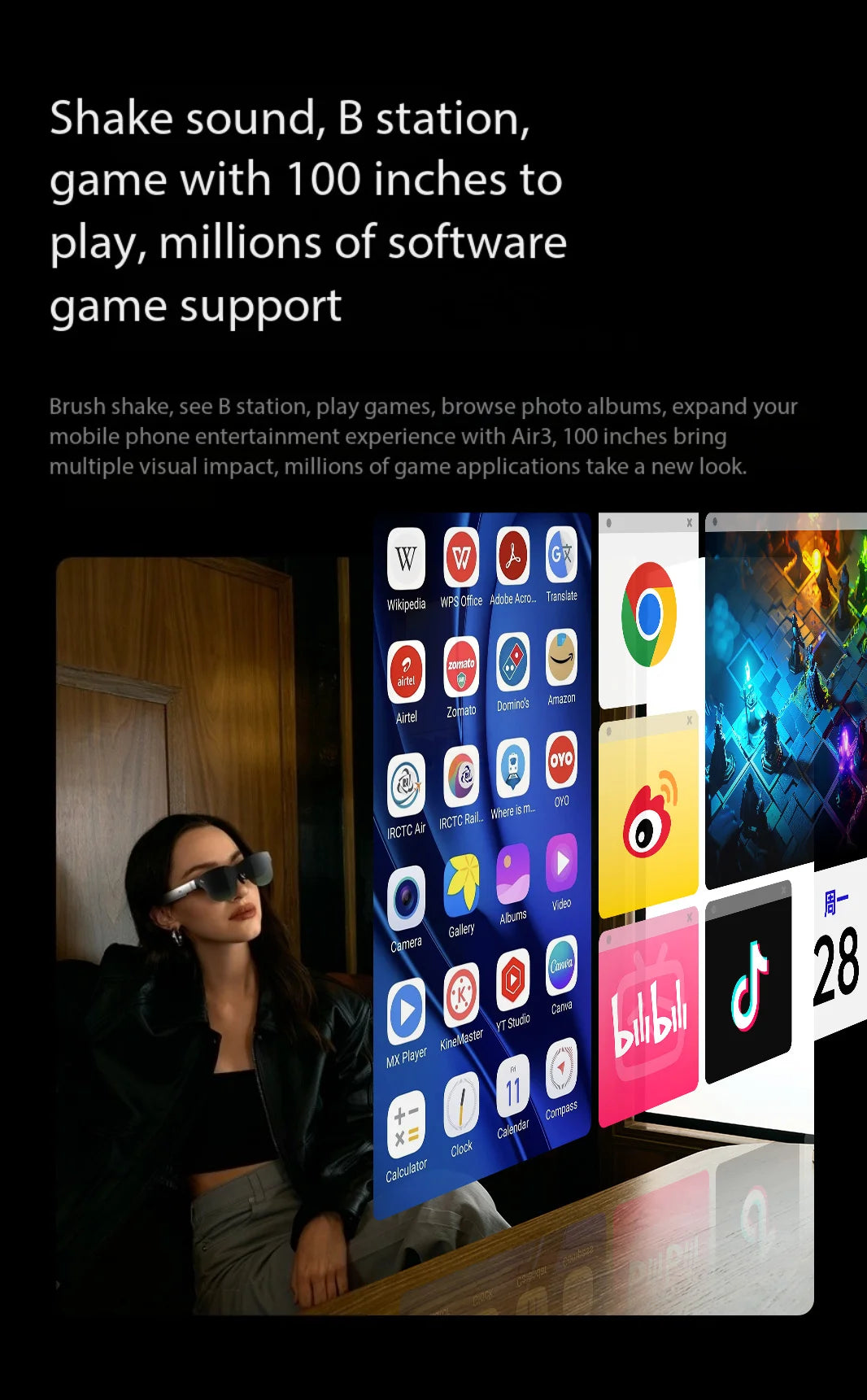 Rayneo Air 3 smart AR glasses HD viewing portable screen 120Hz1080P high refresh