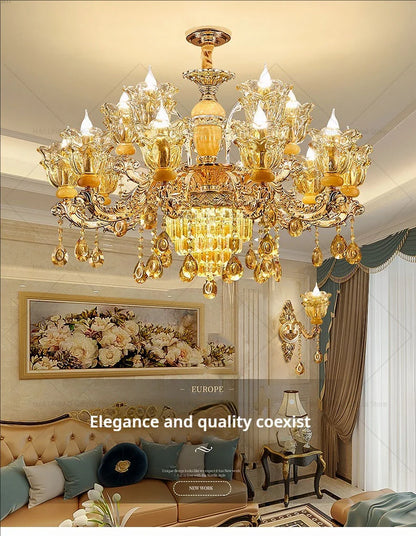Postmodern Chandelier Living Room Lights European Dining Room Bedroom Home Master Luxury Atmospheric Lamps Villa Crystal Lamps