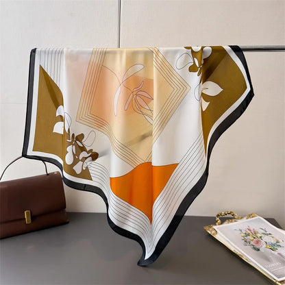 70*70cm Zebra Stripes Print Head Scarf for Women Silk Square Scarves Foulard Bandana Fashion Decorate Hijab Female Neckerchief