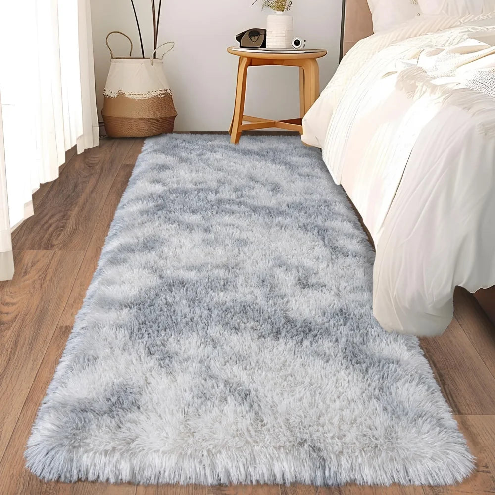 VIKAMA Ultra-Soft Running Rug Bedroom & Hallway Anti-Slip Mat Fluffy Plush Bedside Dormitory Carpet Home Decor