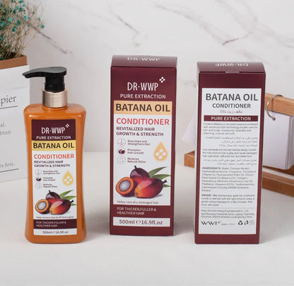 500ml Batana Oil Shampoo and Conditioner Set for Hydrating Care, Softening Hair, and Improving Dryness and Frizz