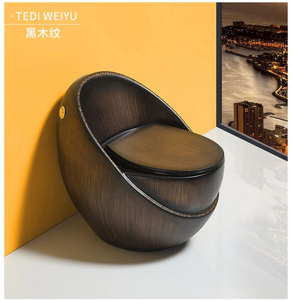YNew wood grain toilet stone grain toilet ceramic creative personality color egg toilet water saving large diameter ceramic