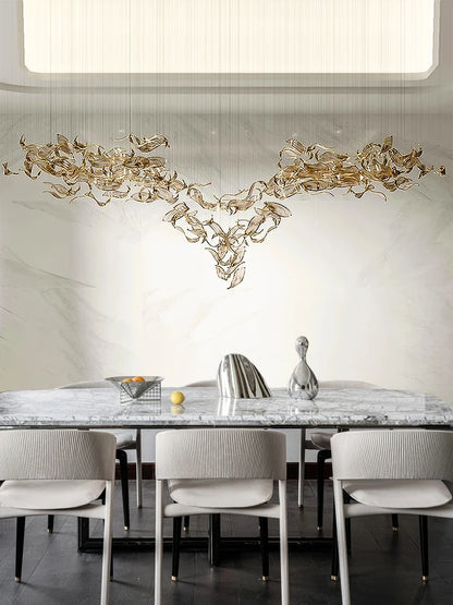 Large Customized Hotel Lobby Banquet Hall Artistic Glass Chandelier Lighting LED Fixtures Living Room Island Light Fixture